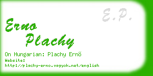 erno plachy business card